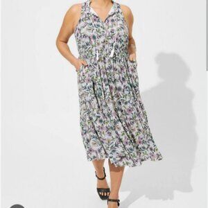 Torrid Midi Wash Gauze Tiered Dress Size 3